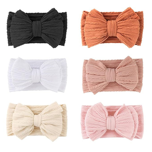 AQOKKA Baby Bows Headbands Nylon Baby Girl Headbands Soft Handmade Hairbands Toddler Hair Accessories for Girls Baby Newborn Infant Kids