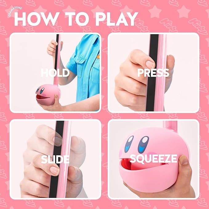 Otamatone Deluxe Japanese Musical Instrument Portable Music Synthesizer from Japan by Maywa Denki Studio Award Winning, Educational Fun Gift for Teens & Adults - Kirby (English Manual)