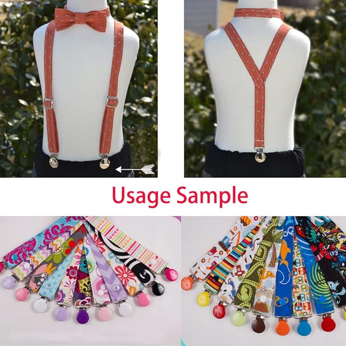 42pcs 1" Suspender Clips Metal Round Pacifier Clips Dummy Holder for Making Pacifier Chain Bib Bed Sheet Holder DIY Jewelry Accessories