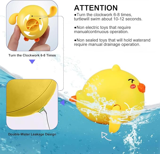 Bath Toys , Cute Swimming Penguin & Ducks Baby Bath Toys for Kids Ages 1-3, Water Pool Toys for Toddlers 1 Year Old Girl Boy Gifts, Water Table Toys, Infant Baby Bathtub Toys, 3 Pack