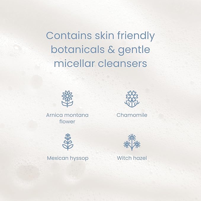 Buddle Clean Cheeks Baby Micellar No-Rinse Foam Cleanser for Diaper Changes, Microbiome Friendly and Gentle for Sensitive Skin, Paraben & Fragrance Free, 6.7oz