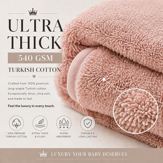 Turkish Organic Cotton Hooded Towels - Heritage Aegean Cotton, Organic Thick Bath Towels for Newborn, (Cozy Bunny, 35×35" — Baby/Toddler Large Size (6 Months–Toddler)) Best New Born Baby Girls Gift