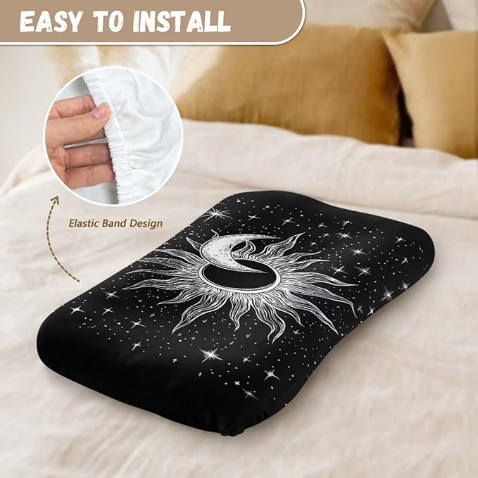 Moon Star and Sun Baby Lounger Cover, Infant Newborn Lounger Covers 31.5'' x 21.3'' Soft and Breathable Baby Nest Slipcover for Boys Girls