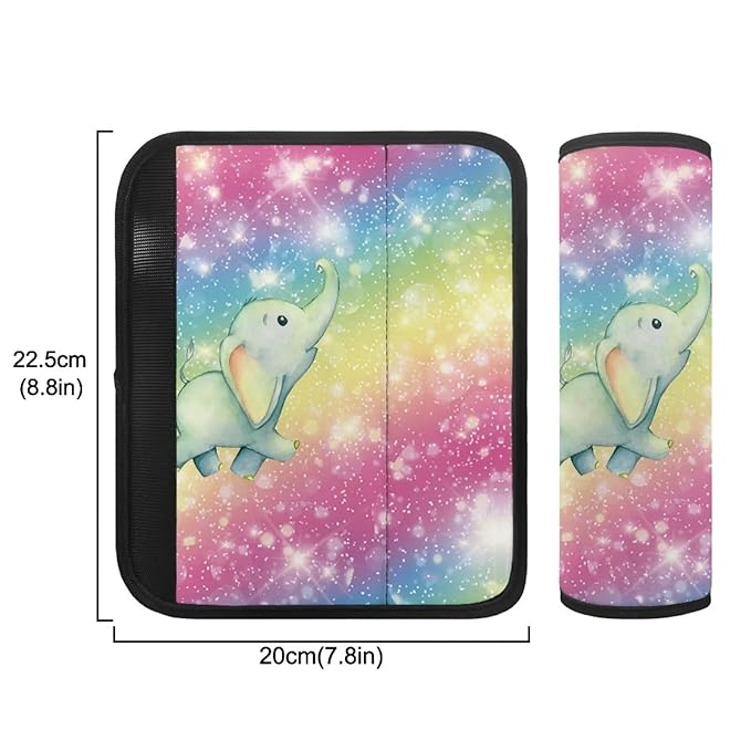 AFPANQZ Cute Cartoon Elephant Car Seat Belt Covers Kids Soft Safety Seatbelt Pad Cushion Soft Durable Daiper Bag Backpack Shoulder Straps Pads Auto Seatbelt Shoulder Cushion Covers Bright