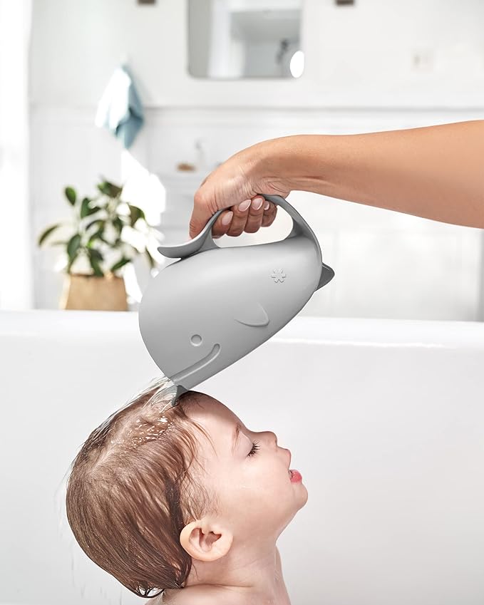 Skip Hop 3-Stage Smart Sling Baby Bath Tub and Tear-Free Waterfall Rinser Bundle