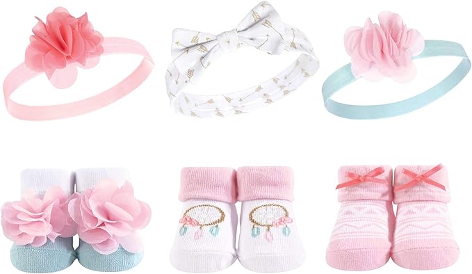 Hudson Baby Girl's Headband and Socks Giftset