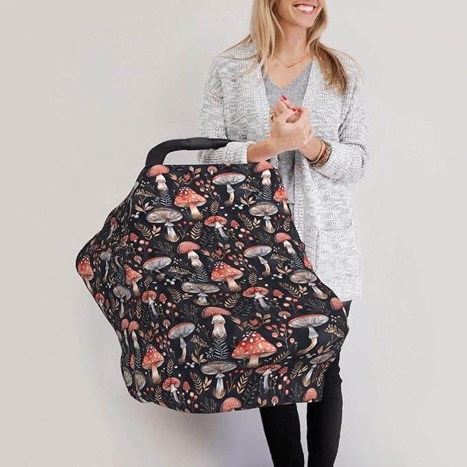 Mushroom Baby Car Seat Cover, Multi Use Stroller Cover, Mushroom Baby Stuff