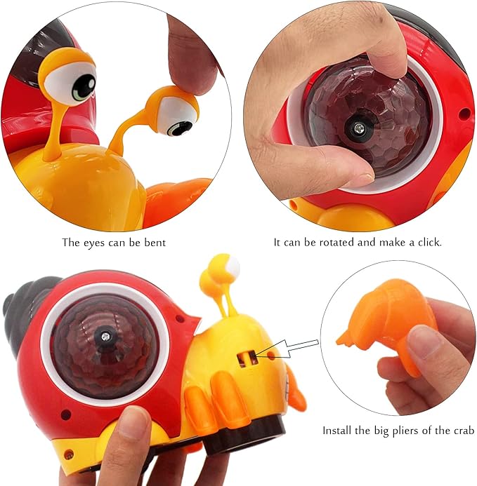 Tipmant Baby Toddler Electric Crab Cute Electronic Animal Vehicle Car Toy Crawl, Play Music, Luminous Light Kids Birthday (Orange)