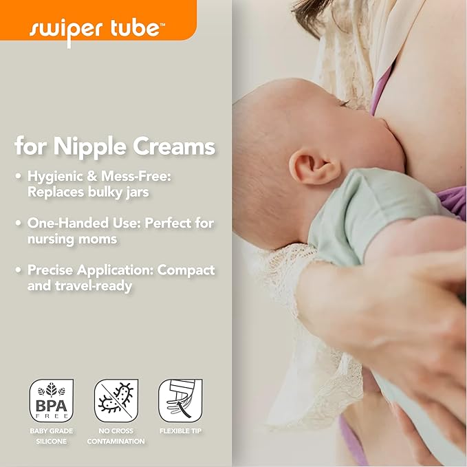 Eli & Ali Swiper Tube - No-Touch Cream Applicator with Refillable Silicone Cream Dispenser for Sunscreen, Diaper Rash, Tattoo Aftercare, Nipple, Progesterone & More - TSA Friendly - Pink, 1 Pack
