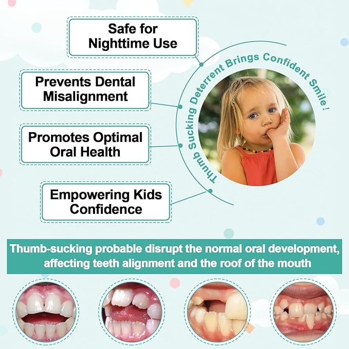 2 Pcs Thumb Sucking Deterrent, Green Forest Elbow Thumb Guard for Thumb Sucking, Nail Biting Treatment for Kids Prevention Anti Nose Picking for Boys Girls Finger Sucking Prevention