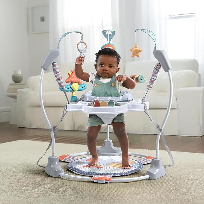 Baby Activity Center, Baby Jumper Activity Center with Music, Interactive Toys, 360° Rotating Seat, 3 Adjustable Heights, Infant Activity Jumper for 6+ Months (Gray Forest)