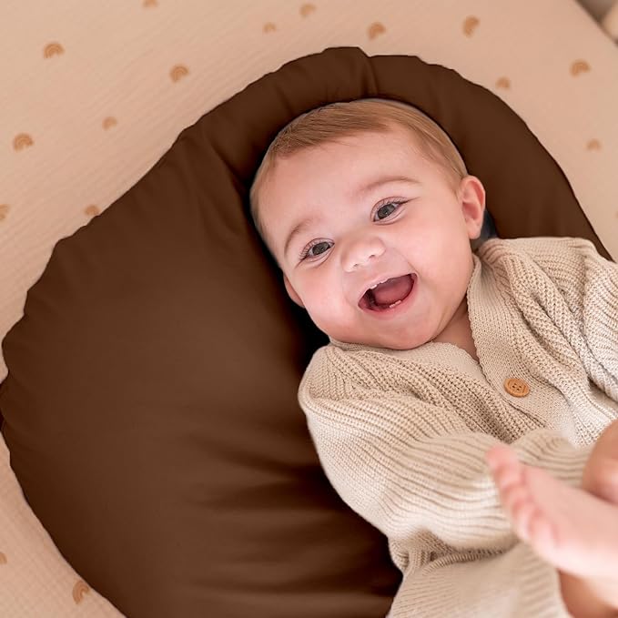 100% Waterproof Baby Lounger Cover - 2-Ply Organic Cotton Slipcovers Keep Your Lounger Clean & Your Baby Comfy - Machine Washable - (Lounger Not Included) - Brown