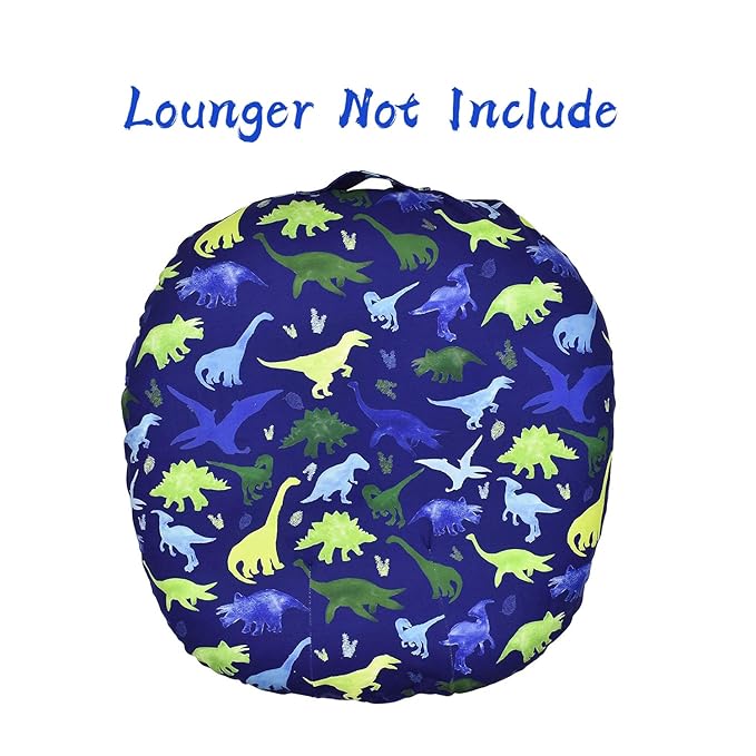 Dinosaur Lounger Cover - Blue, Breathable & Reusable Removable Slipcover for Newborn, Snugly Fit Baby Infant (Boy)