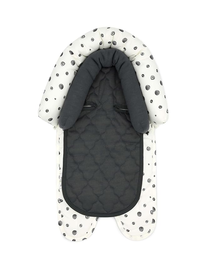 Travel Bug Baby & Toddler 2-in-1 Head Support Duo Head Support for Car Seats, Strollers & Bouncers (Grey/White)