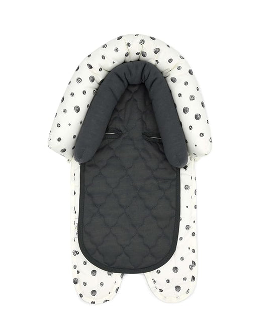 Travel Bug Baby & Toddler 2-in-1 Head Support Duo Head Support for Car Seats, Strollers & Bouncers (Grey/White)