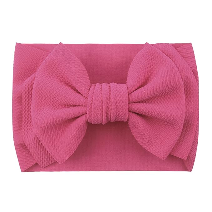 Bows for Baby Girls Headband, Newborn Bows Headbands Baby Hair Bows Hairbands Hair Accessories.(FD104-Rose red Dark Bud Green)