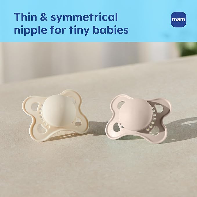 MAM Original Matte Baby Pacifiers 0-6 Months, Binky for Newborn Babies, BPA-Free Skin Soft Silicone Nipple, Easy to Clean, Developed with Medical Experts, 2 Count, With Sterilizer Case, Made in Europe