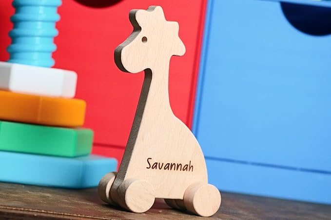 Wooden Turtle Push Toy, Waldorf and Montessori Animal Toy, Personalized Toy Gift, Gift for Baby Shower