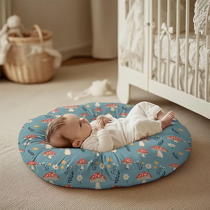 Newborn Lounger Cover, Mushroom Breathable Newborn Lounger Cover Soft Snug Elastic Newborn Lounger Cover Machine Washable for Newborn Babies