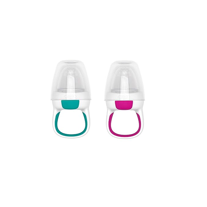 OXO Tot Silicone Self-Feeder 2 Pack Teal/Pink