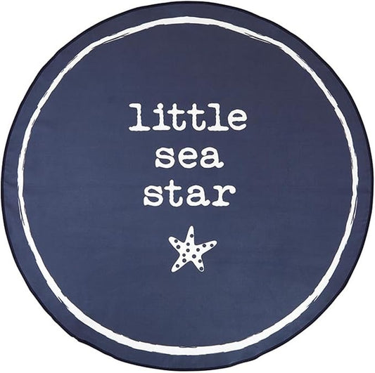 Stephan Baby Towels - Quick Dry Microfiber Infant or Toddler Beach Towel Round, 42-Inch Round, Navy - Little Sea Star