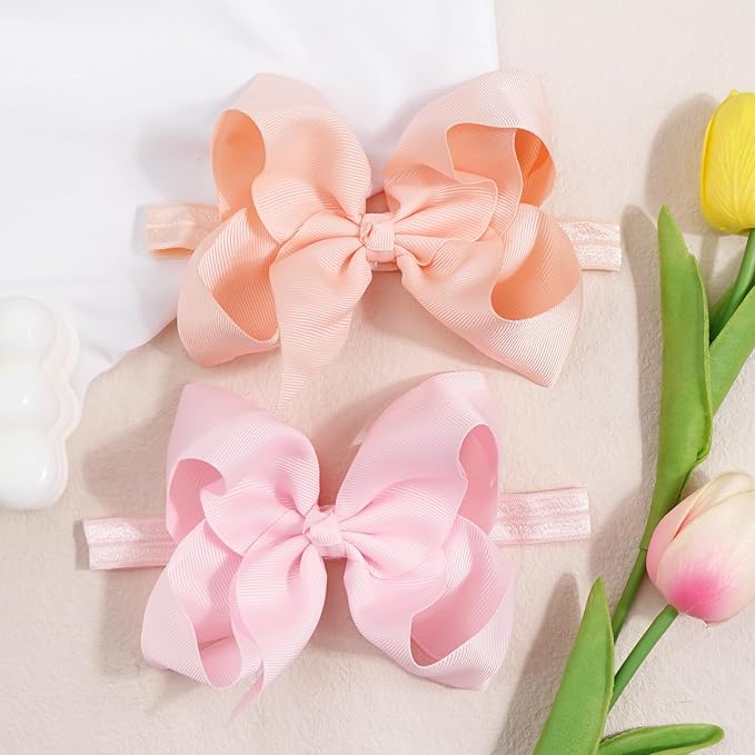 CellElection 30 Colors Baby Girls Headbands 6Inch Big Bows Elastic Hair Bands Headbands Hair Accessories for Newborns Infants Toddlers Kid