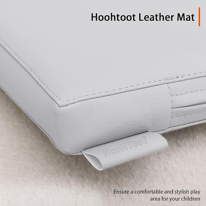 Hoohtoot Foam Play Mat for Baby: PU Leather Waterproof Kids Playmat - Gray Baby Play Mats for Floor - Thick Play Mat for Playpen Padded Playpen Mattress Soft Infant Mat for Preschool (Grey Foam mat)