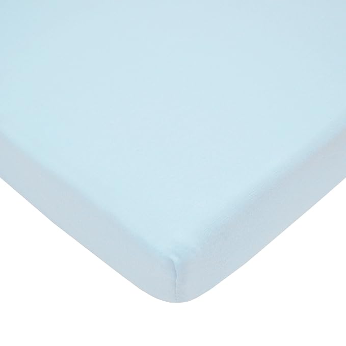 American Baby Company 3 Pack 100% Natural Cotton Fitted Pack and Play Sheets 39" x 27" - Soft & Breathable Pack N Play Sheets for Playard & Mini Crib Mattress, Blue Star/Zigzag, for Boys & Girls
