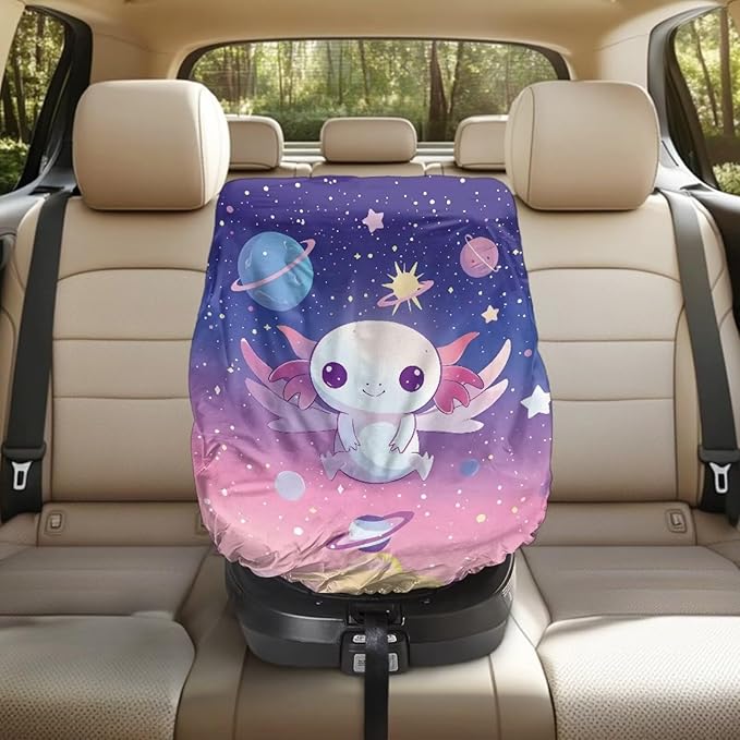 XYZCANDO Axolotl Cooling Car Seat Cover Baby Cartoon Car Seat Sun Cover for Baby Waterproof Baby Car Seat Sun Shade Cover Summer Carseat Cover Protect from Sun/Hot Days 2025