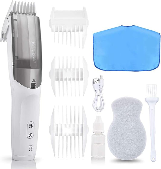 Baby Hair Clippers, Waterproof Cordless Hair Cutting Kits, Ceramic Hair Trimmer with 3 Heads and 3 Guide Combs Quiet Rechargeable Haircut Kit for 0-12 Years Old Children