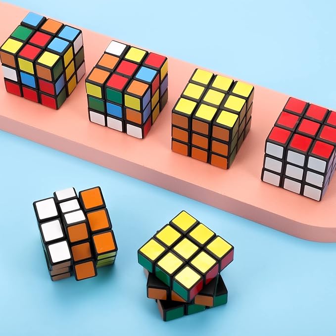 24 Pack Mini Cube Bulk, 1.18 Inch 3x3x3 Small Puzzle Cubes Set, Birthday Party Favors, Classroom Rewards Prizes, Stocking Stuffers, Easter Basket Fillers for Kids