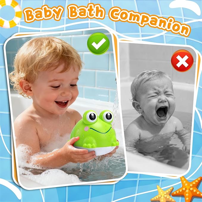 Light Up Bath Toys, Toddler Bath Toys for Kids Ages 1-3, Christmas Stocking Stuffers for Babies 6-12-18 Months, Bath Toy Sprinkler Toddler Birthday Bathtub Water Toy for 1 2 3 Year Boy Girl Gifts