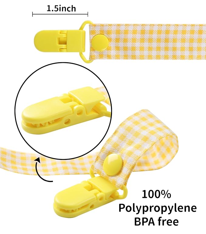 CutiePlusU Adult Pacifier Clip Adult Size Pacifier Holder Clip 4 Pack- Baby Bear Team