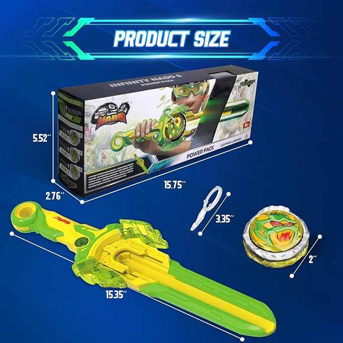 Infinity Nado Spinning top for Kids Metal Toy Kids Battle Tops Spinning Tops Spinning Tops Kids Spinning Tops Kids Age 5 6 7 8 9 10 11 12 Years Old, Power Pack Lightning Leopard