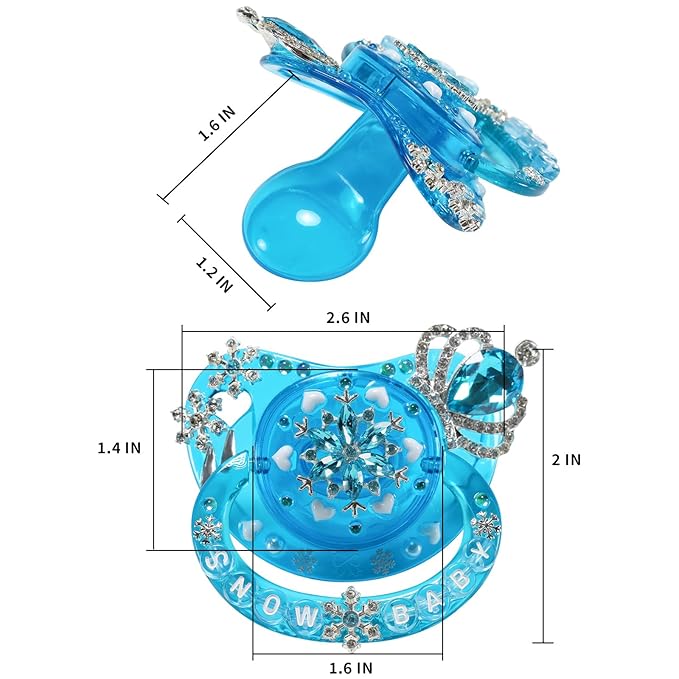 CutiePlusU Adult Sized Pacifier Dummy Crystal DIY Handmade-Blue
