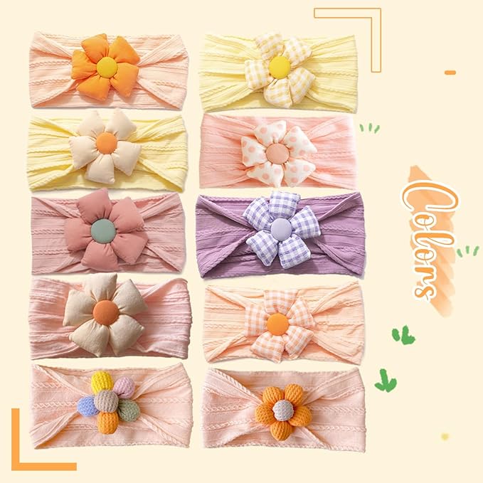 Ulico Personalized Girls Headband with Name, Custom Baby Girls Embroidered Headbands with Flower