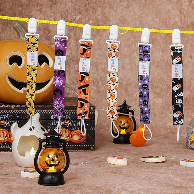 ALVABABY Christmas Pacifier Clips 8 Pack Binky Paci Holder Leashes Teethers 8DBP05-DA