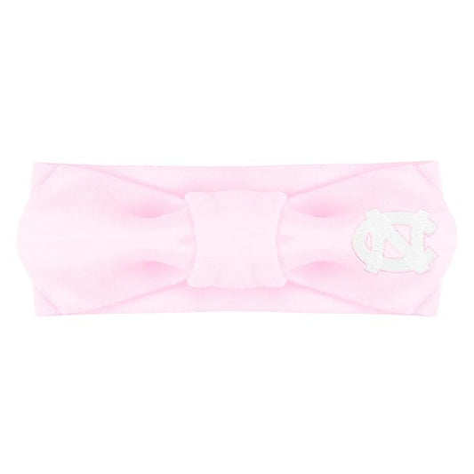 Creative Knitwear North Carolina Tar Heels Infant Girls Pink Solid Hair Knot Headband Embroidered Logo - Size Newborn - 4T