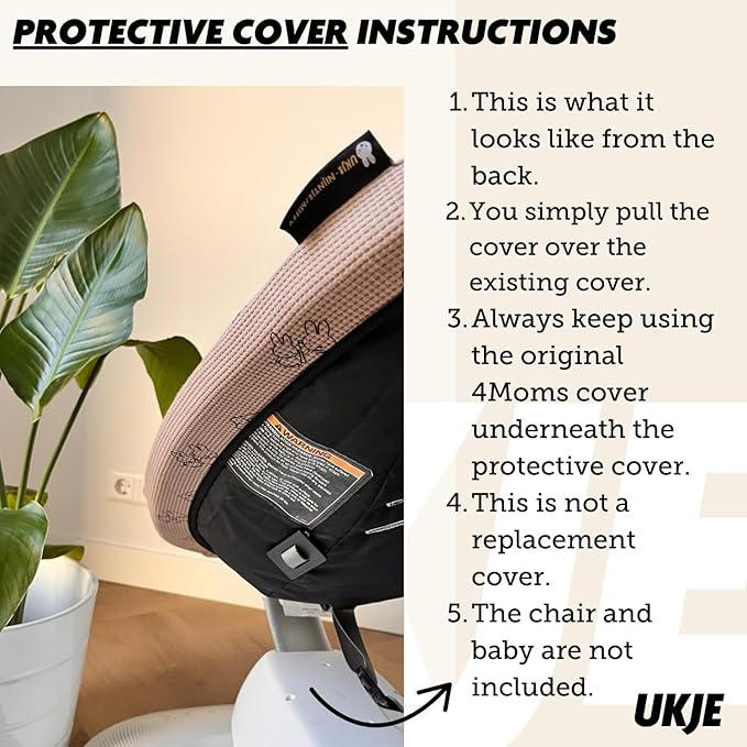 UKJE Protective Swing Cover Compatible with 4moms or MamaRoo 5, Multi-Motion Baby Swing, Baby Swing Liners, Baby Rocker Cover, Easy to Install, Easy to Wash, Handmade in Europe - Miffy