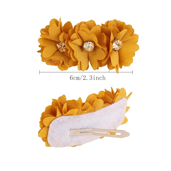 Flower Hair Clips Set-Cherrboll 10pcs Floral Hair Bow Accessories for Baby Girl Toddles Teen Gifts