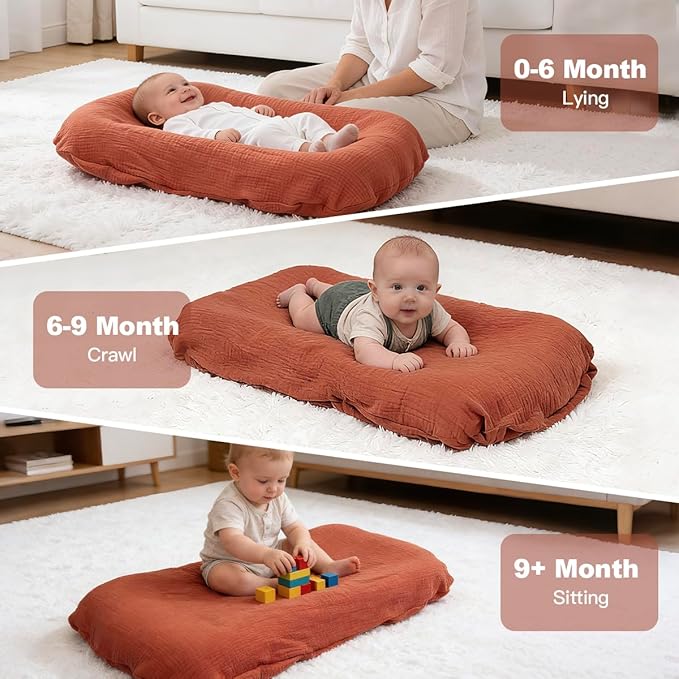 Baby Lounger - Snuggle Cozy Me Infant Support Cushion for Newborns | Breathable & Soft, Portable Awake-Time Pad, Essential Baby Gift (Lounger Cover Included)