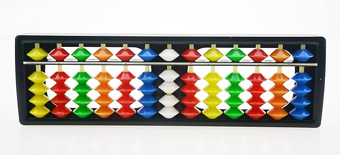 Plastic Colorful Beads Abacus Soroban, 13 Column Chinese Abacus Japanese Soroban Calculator Kid's Counting Tool (Style 1)
