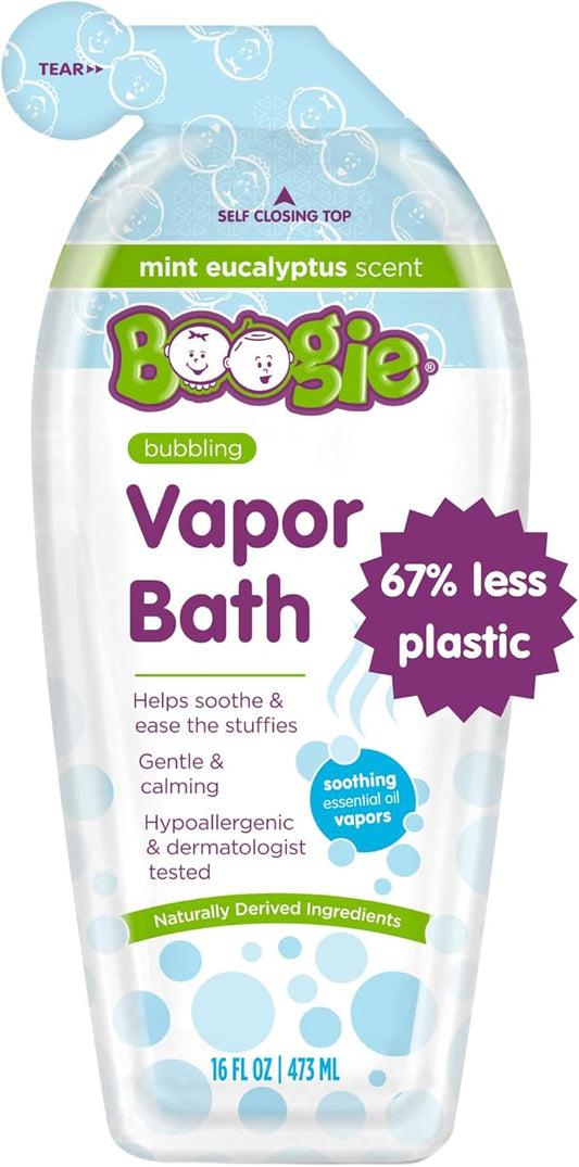 Boogie Kids Botanical Bubble Bath, Soothing Vapor, Made with Natural Essential Oils, Mint Eucalyptus, 16 oz (Pack of 1)