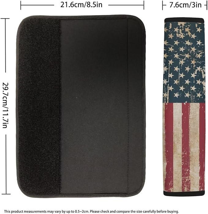 American Flag Seat Belt Cover Seatbelt Shoulder Pad 2 Pack Soft Car Seat Shoulder Strap Pads Seatbelt Straps Covers for Kids Adults Neck Protector