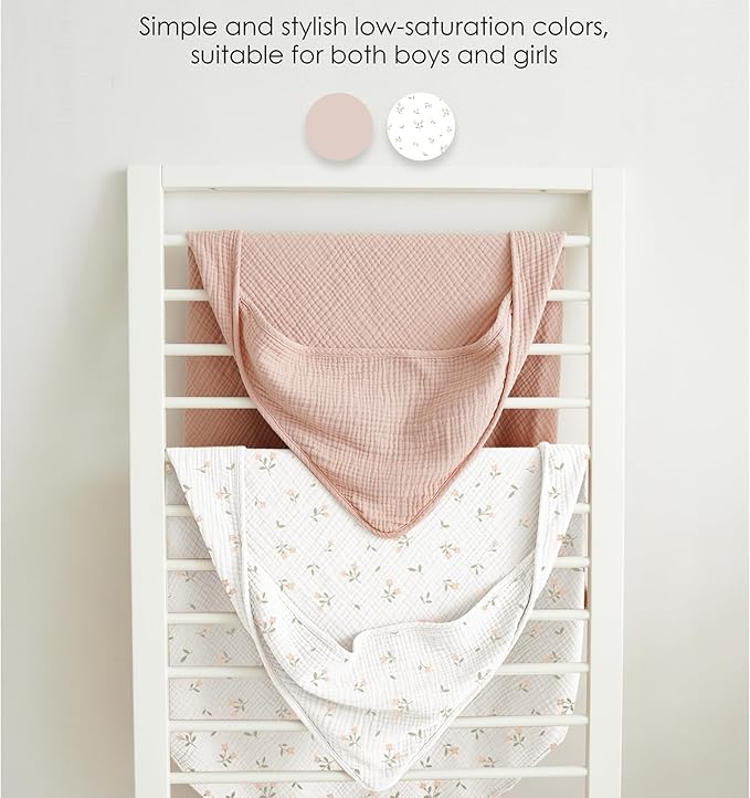 MairMore Muslin Baby Towels with Hood for Newborn 100% Cotton Baby Bath Towels Soft & Absorbent Hooded Baby Towel for Boys and Girls, Large Size - 32 * 32 Inches