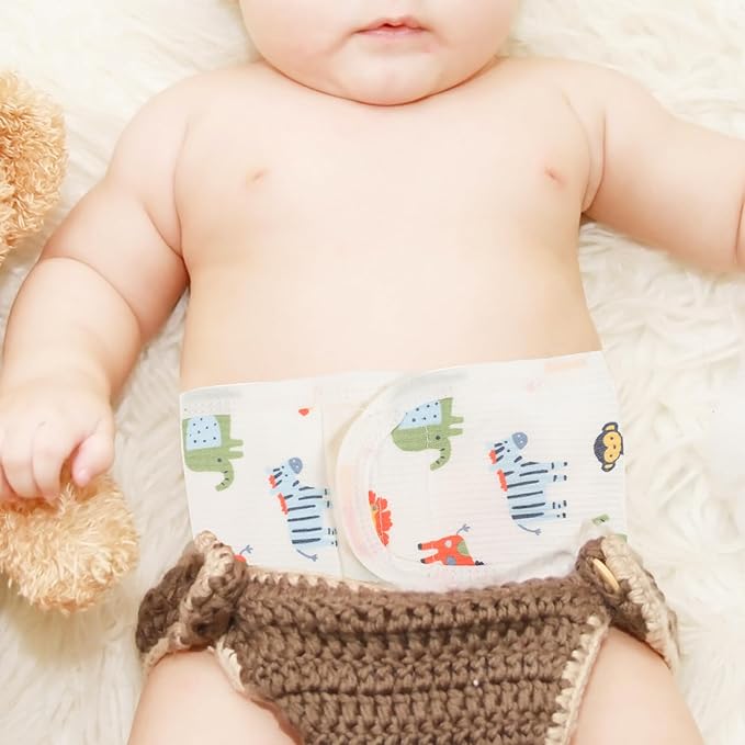 Healifty 4Pcs Baby Belly Band for Newborns Soft Breathable Cotton Babies Infant Umbilical Belt Cords Wrap Cover for Colic Relief and Warmth Toddler Abdomen Protection Band 0-12 Months
