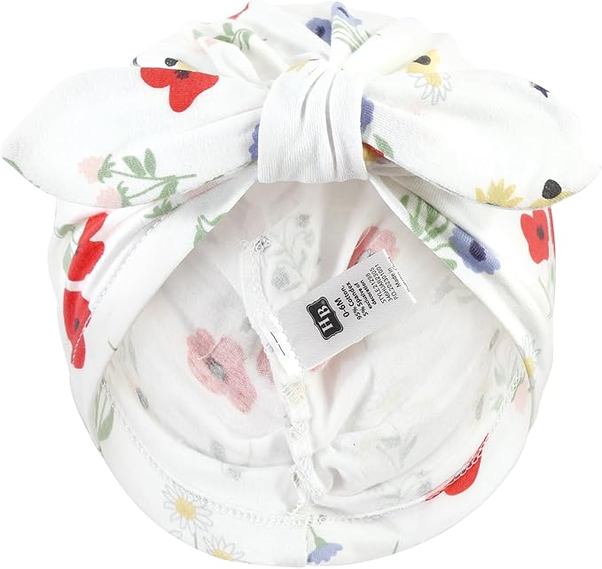 Hudson Baby Infant Girls Turban Cotton Headwraps, 0-24 Months