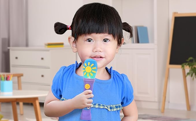 eKids Ms Rachel Toy Microphone for Kids, Includes Built-in Music and Lights, Toddler Toys (Purple)
