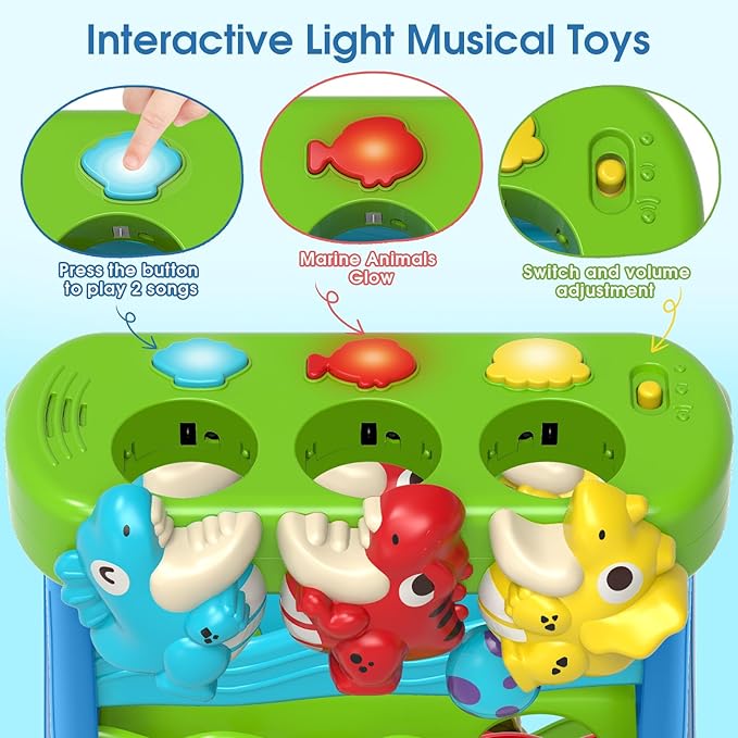 LACCHOUFEE Feeding The Dinosaur, Interactive Toddlers Toy, 1+ Year Old Baby Boys & Girls Gift, Musical Toys for Infant One Year Birthday Present, Babies Ages 6-12-18-24 Months Education Learning Toys