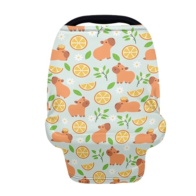AFPANQZ Orange Capybara Breastfeeding Nursing Cover Carseat Canopy for Babies Infant Newborn Stroller Cover Breastfeeding Scarf Baby Shower s for Boys and Girls
